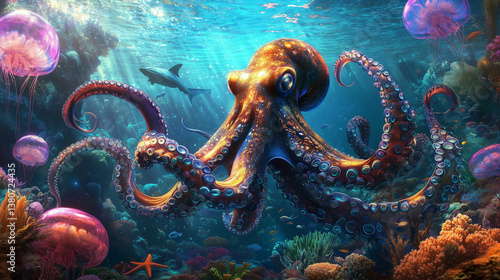 octopus in the sea