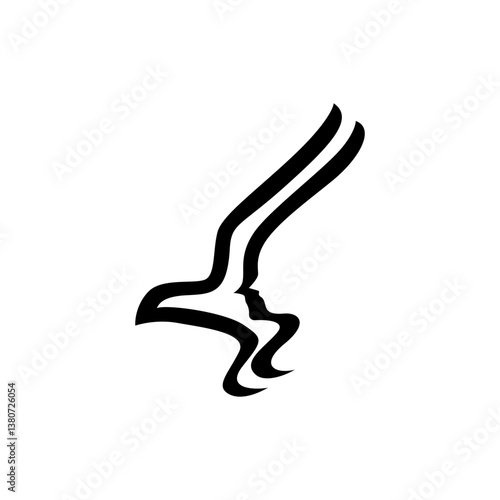 Abstract Flying Eagle and Woman Logo Design
