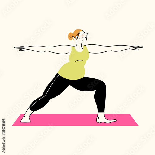 Woman Doing Yoga Spot Illustration Character Design 