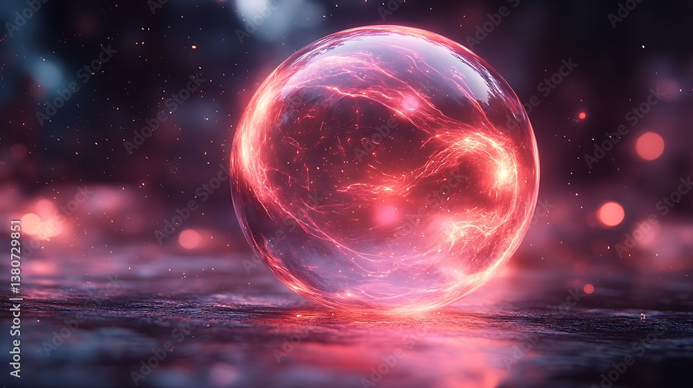 Futuristic glowing sphere cosmic power source surrounded colorful nebula space energy Illustration Futuristic glowing sphere cosmic power source surrounded colorful nebula space energy Illustration