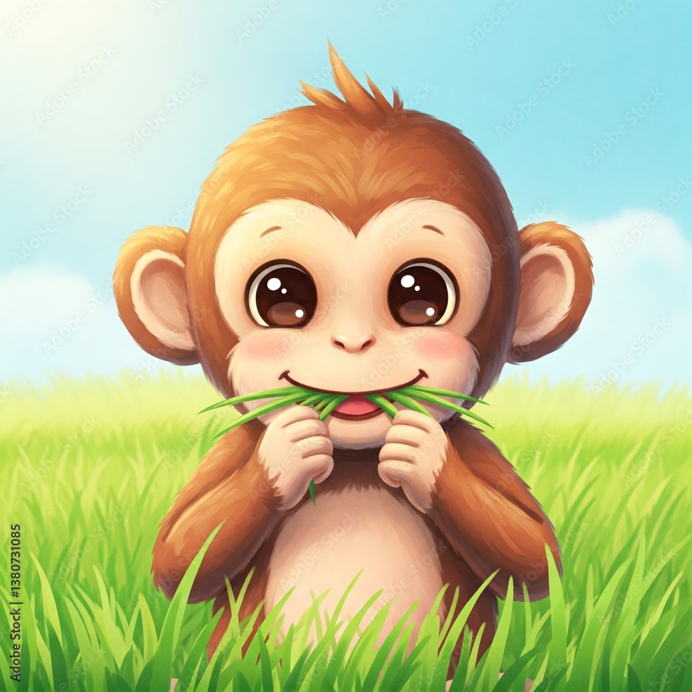 A Cute Cartoon Monkey Wallpaper