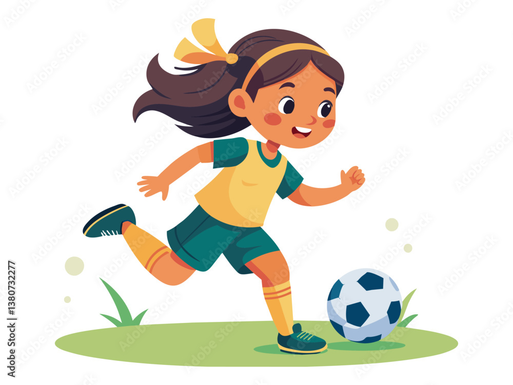 Cartoon boy playing soccer and football on the field, having fun with a ball, enjoying the game with friends Cartoon boy playing soccer and football on the field, having fun with a ball, enjoying the game with friends