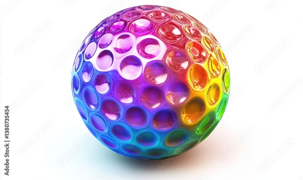 Rainbow Golf Ball on White for Sports Design (1) Rainbow Golf Ball on White for Sports Design (1)