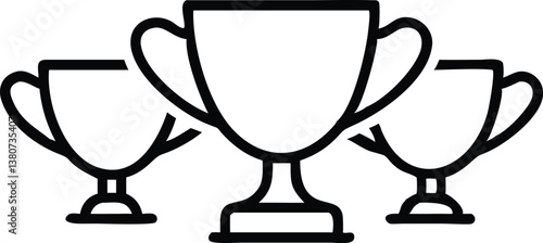 trophy, silhouette, black and white, simple design, icon, award, victory, achievement, championship, clean lines, minimalist, graphic, symbol, cup, handle, pedestal base, contrast, solid shape, vector