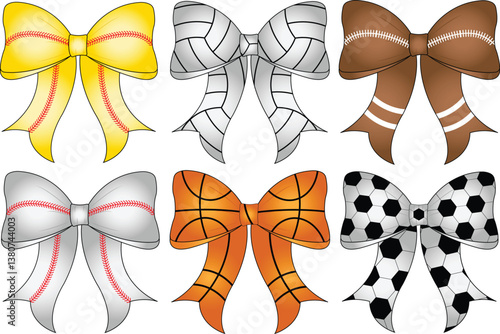 Sports Coquette Bow PNG Bundle Art & Illustration