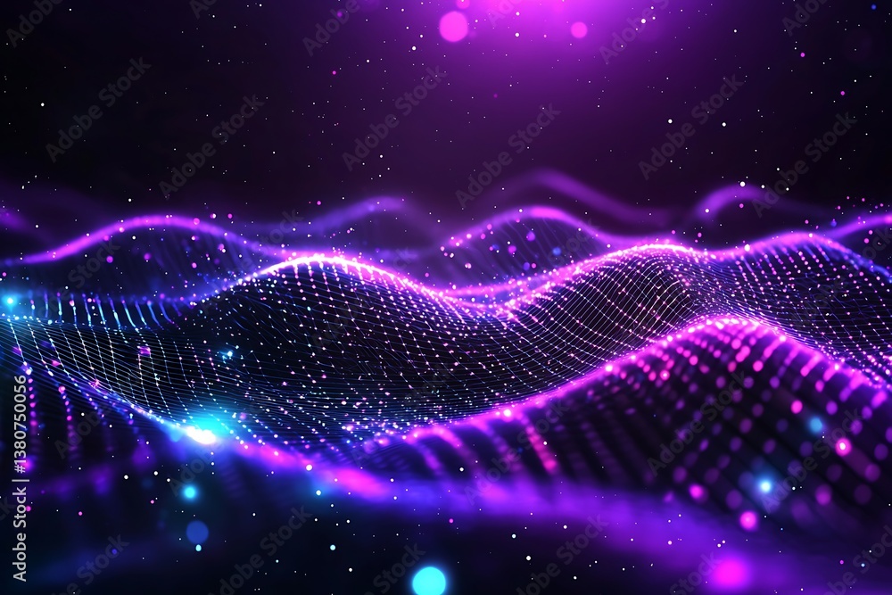 Purple Neon Wave Abstract Background. Purple Neon Wave Abstract Background.