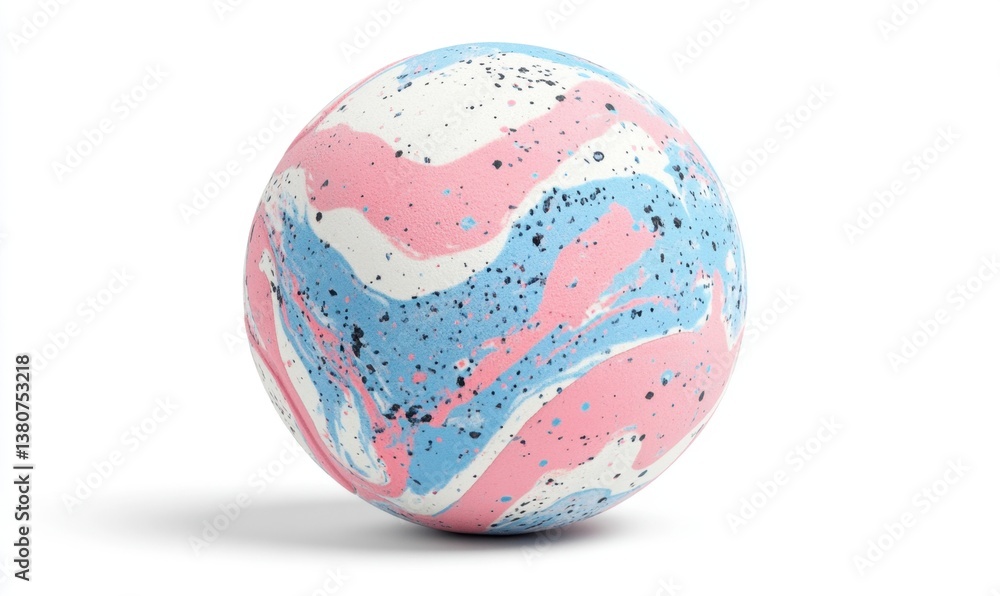 Pink & blue swirled sphere on white for abstract designs Pink & blue swirled sphere on white for abstract designs