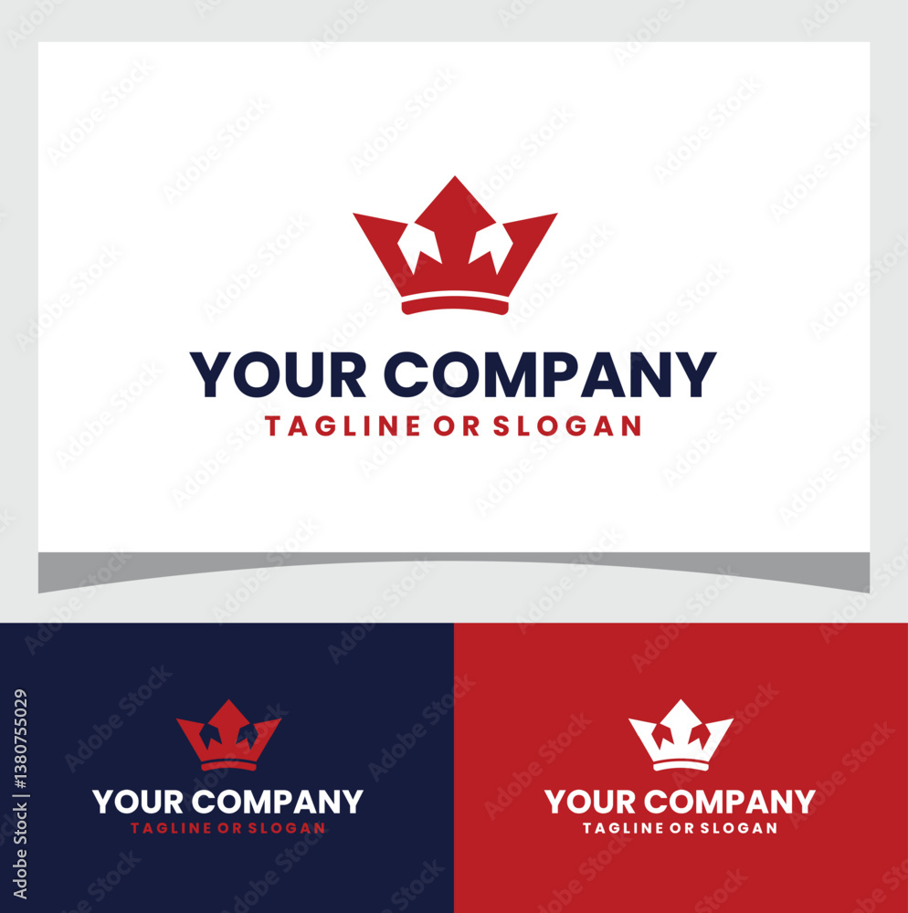 Obraz premium Crown and Arrow Logo Symbol of Success and Glory
