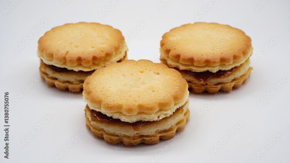 A group of biscuits stacked on top of each other, ready for use or display A group of biscuits stacked on top of each other, ready for use or display