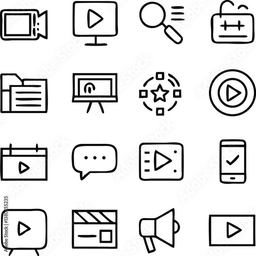 Content Creator Icons Vector Art