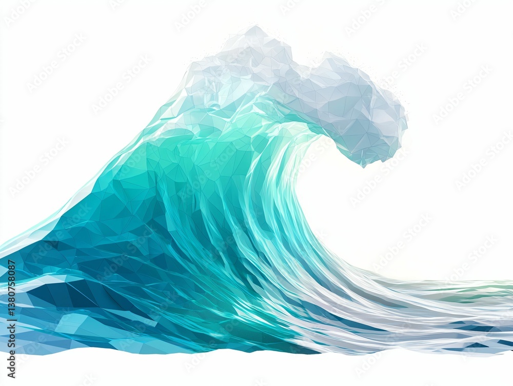 Fototapeta premium Polygonal Ocean Wave