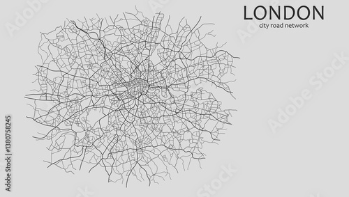 Photography Illustrative diagram of London's road network with city streets and transportation routes