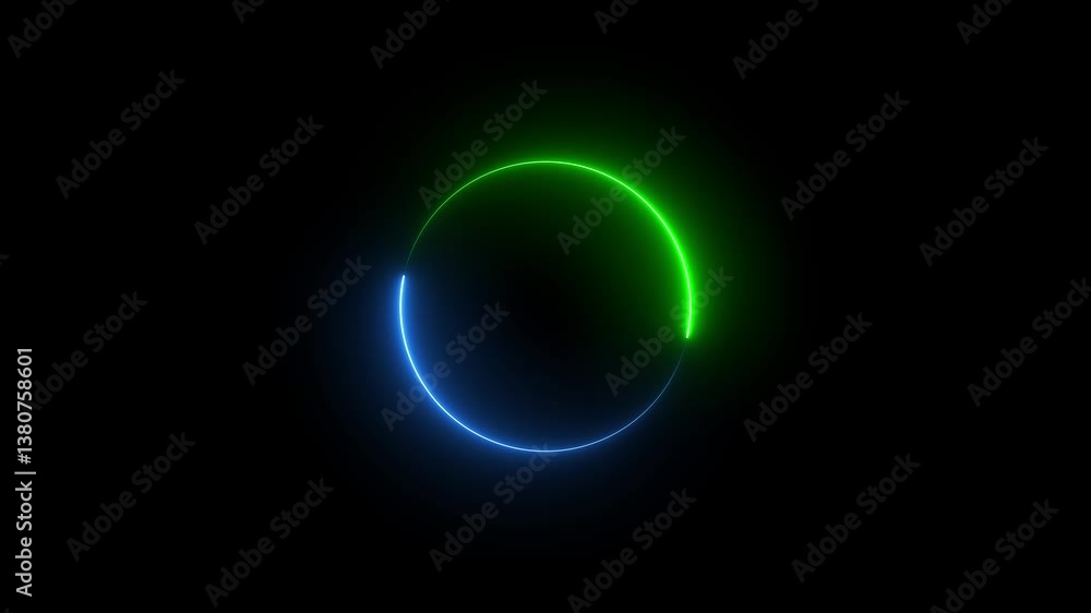 Neon light circle frame loading icon background animation in retro style 4k video animation. Neon light circle frame loading icon background animation in retro style 4k video animation.