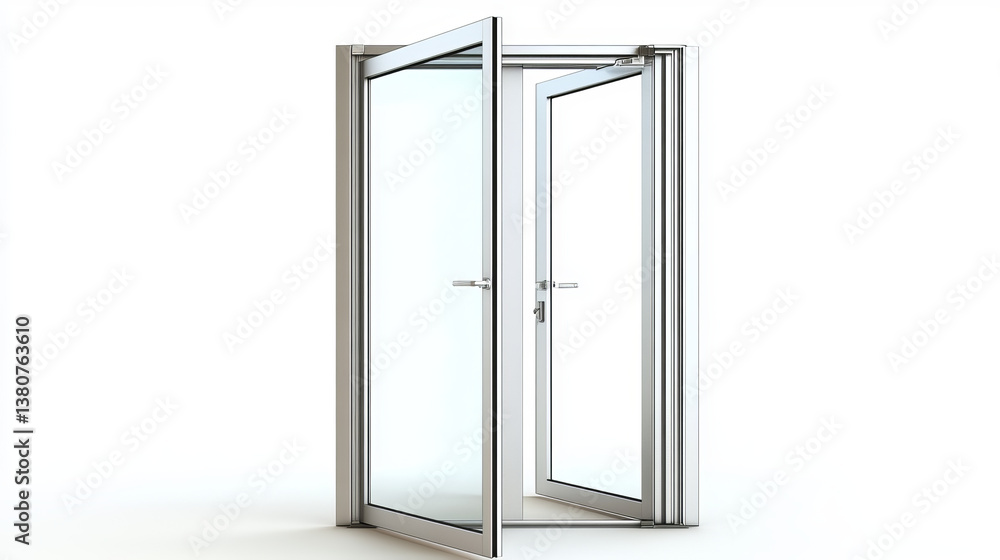Vector transparent glass door isolated on white. EPS 10 Vector transparent glass door isolated on white. EPS 10