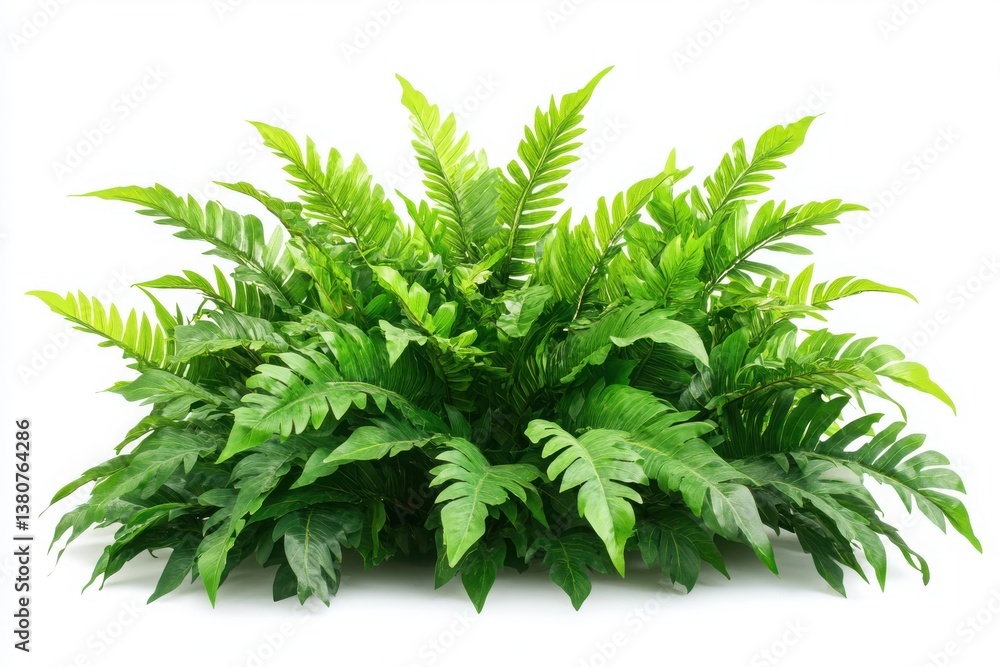 Fototapeta premium Lush Green Fern Leaves Isolated on White Background