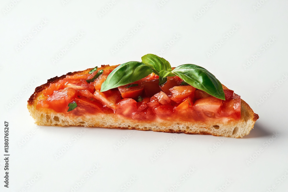 Bruschetta with Tomatoes and Basil on Toasted Artisanal Bread Bruschetta with Tomatoes and Basil on Toasted Artisanal Bread