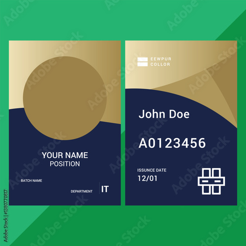 Template for designing a professional identification card