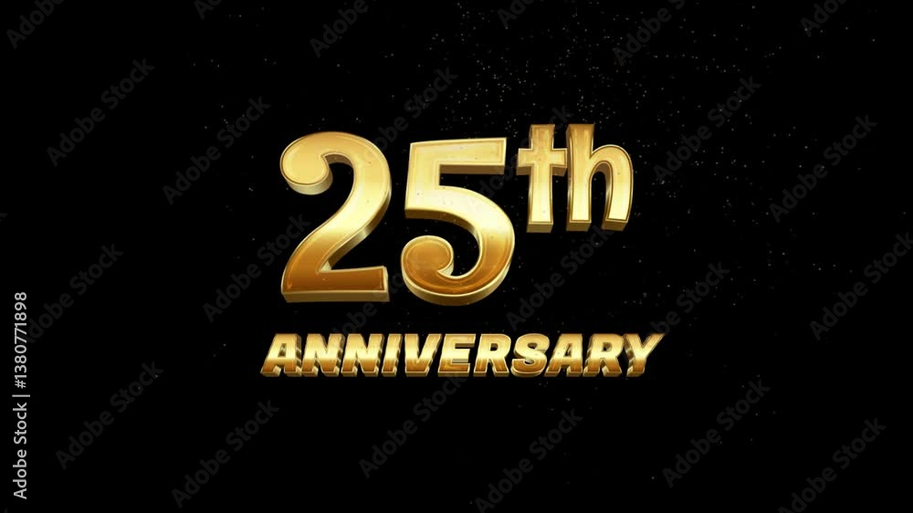 Happy Anniversary 25 th golden text with particles luxury animation Happy Anniversary 25 th golden text with particles luxury animation