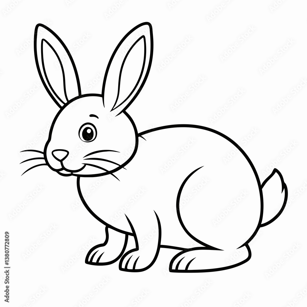 Cute cartoon vector illustration of a happy bunny for Easter and spring Cute cartoon vector illustration of a happy bunny for Easter and spring