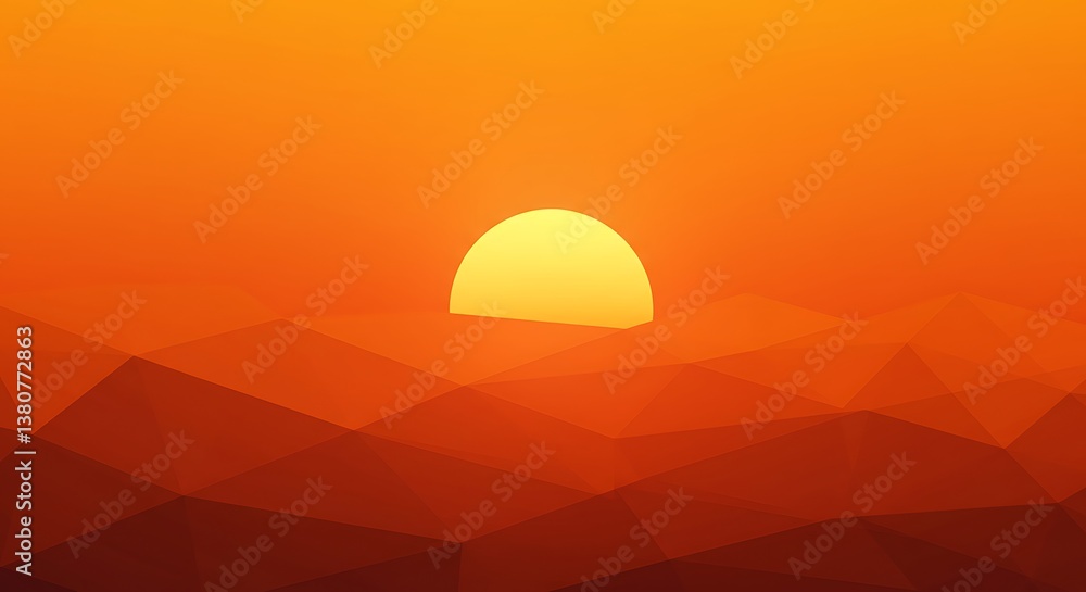 Obraz premium Dynamic Sunset Low Poly Abstract Background