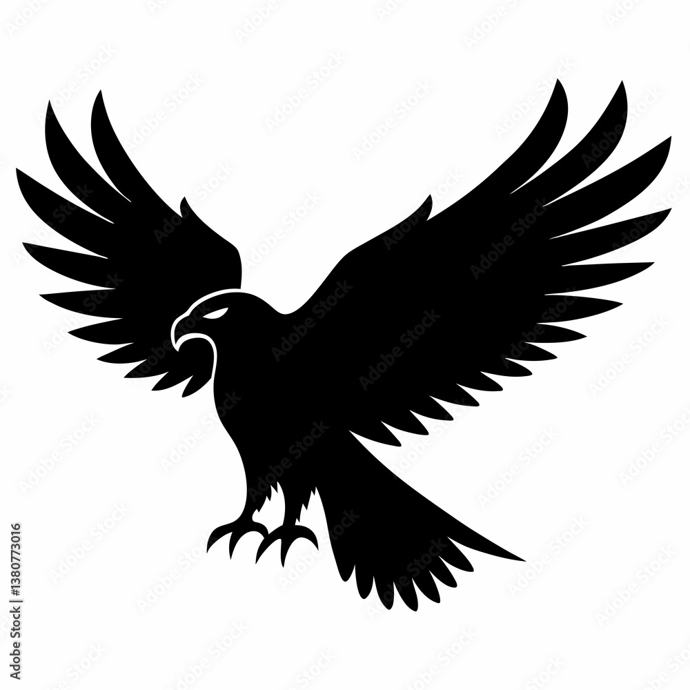 Fototapeta premium Eagle in flight vector silhouette illustration