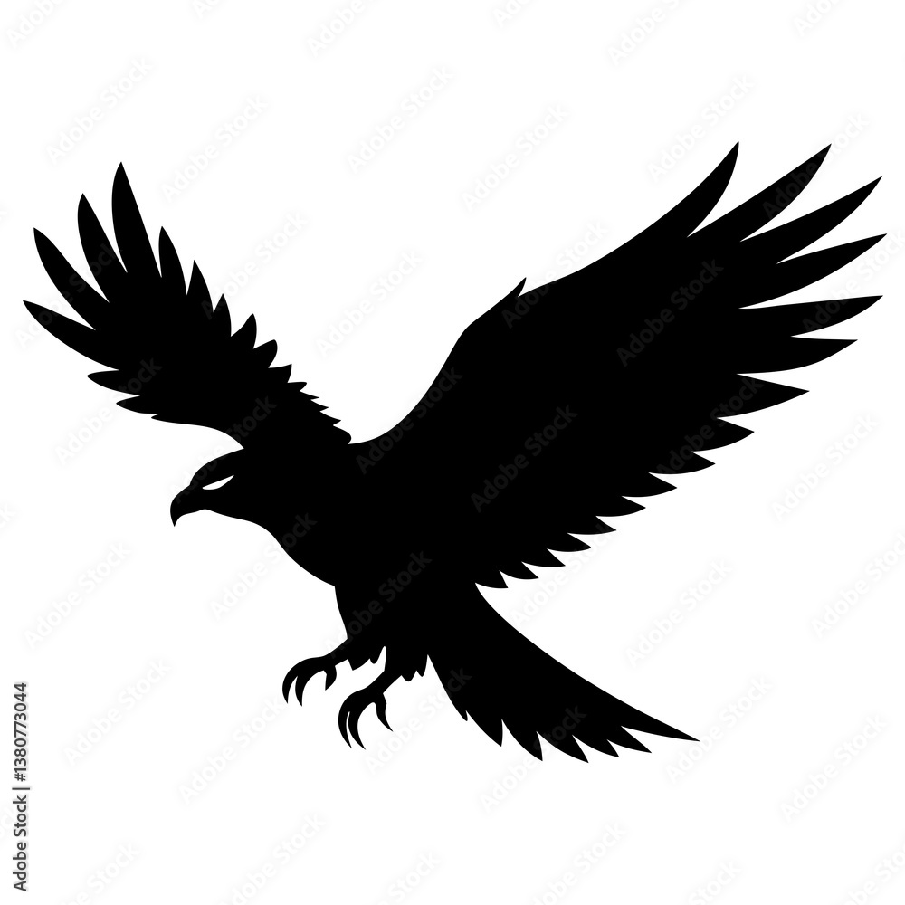 Fototapeta premium Eagle in flight vector silhouette illustration
