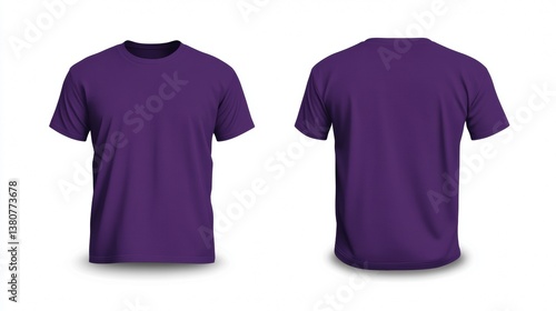Purple T shirt Mockup, Front and Back View