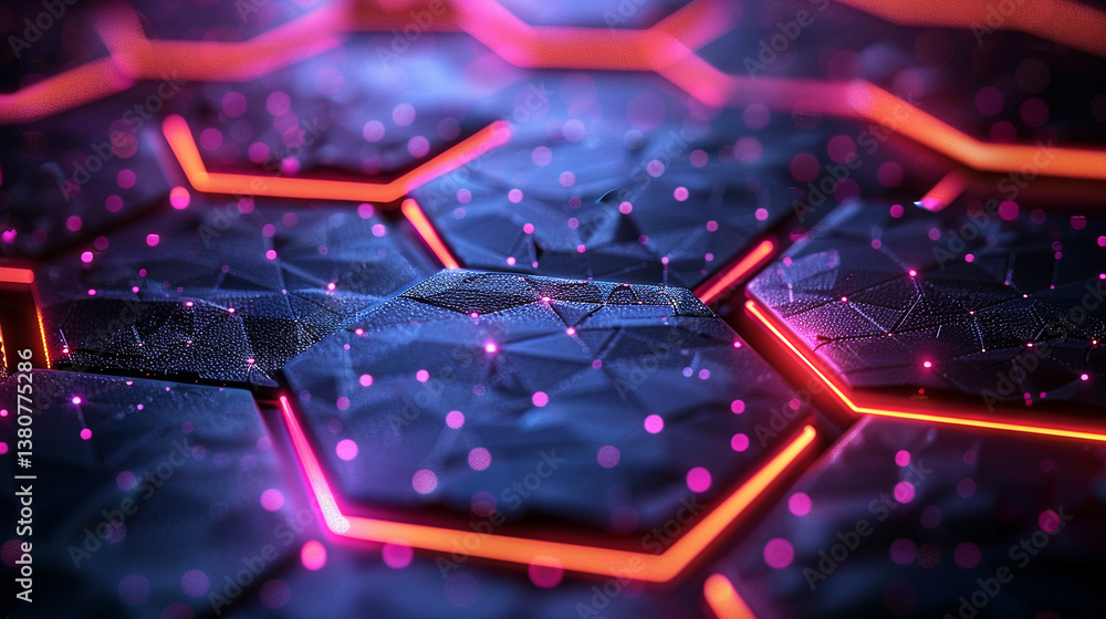 **Abstract Futuristic Hexagonal Patterns Glowing With Neon Lights, Perfect For Tech Backgrounds --Ar 16:9 --S 350 --V 6.0 --Style Raw** - @Darya (Relaxed) **Abstract Futuristic Hexagonal Patterns Glowing With Neon Lights, Perfect For Tech Backgrounds --Ar 16:9 --S 350 --V 6.0 --Style Raw** - @Darya (Relaxed)
