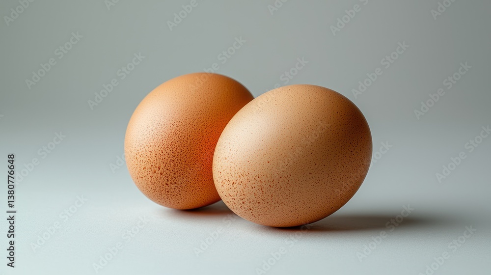 Two Brown Eggs on a White Background Two Brown Eggs on a White Background