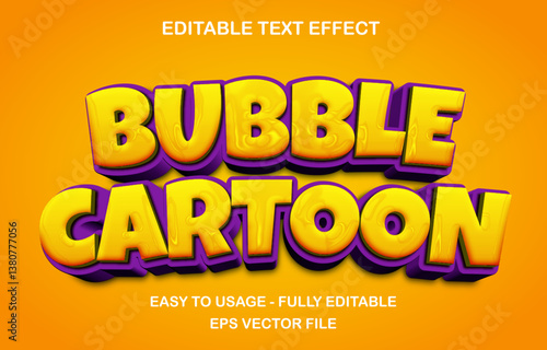 Bubble cartoon 3d text effect cartoon text style 