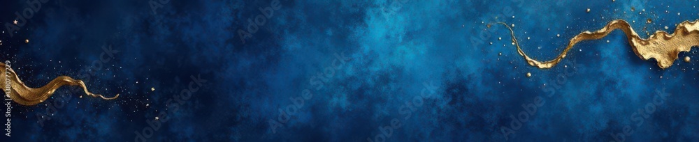 Fototapeta premium Deep blue backdrop, textured gold accents Sophisticated, artistic wallpaper , sophisticated, gold accents