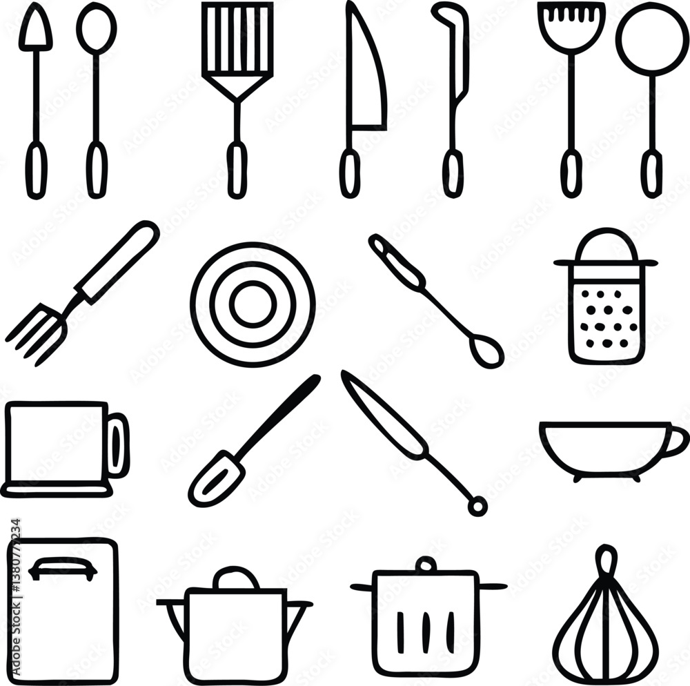 Obraz premium Cooking Icons Vector Art