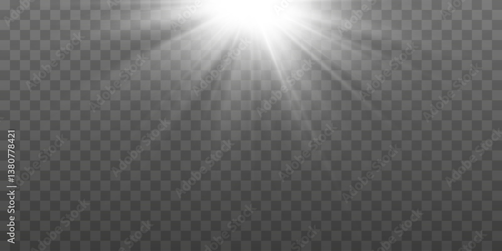 Bright flash of light. Glow effect. White light. Bright flash of light. Glow effect. White light.