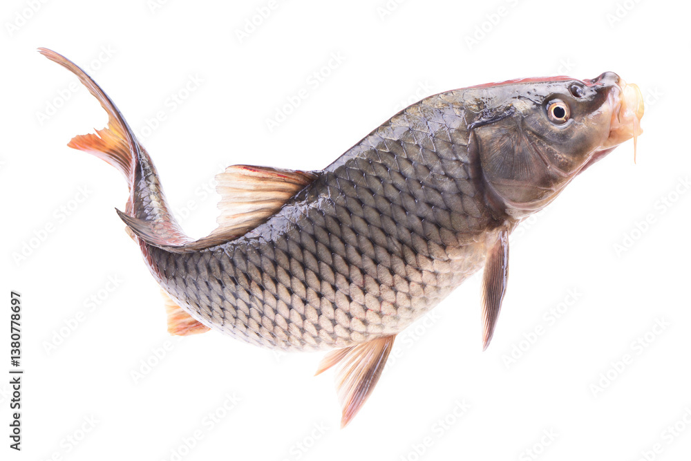 Fish carp isolated on white background
