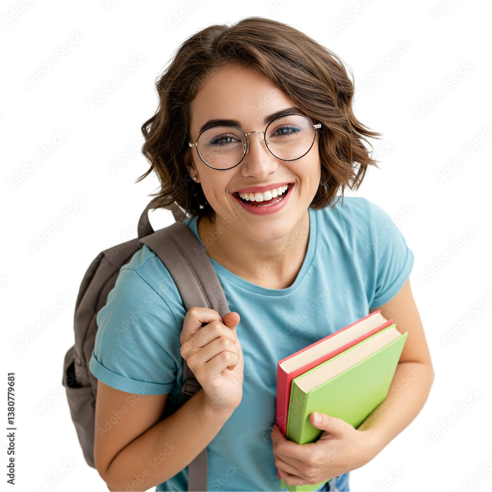 smiling student with books smiling student with books