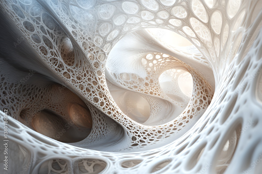 Obraz premium Abstract White Organic Form Structure Design