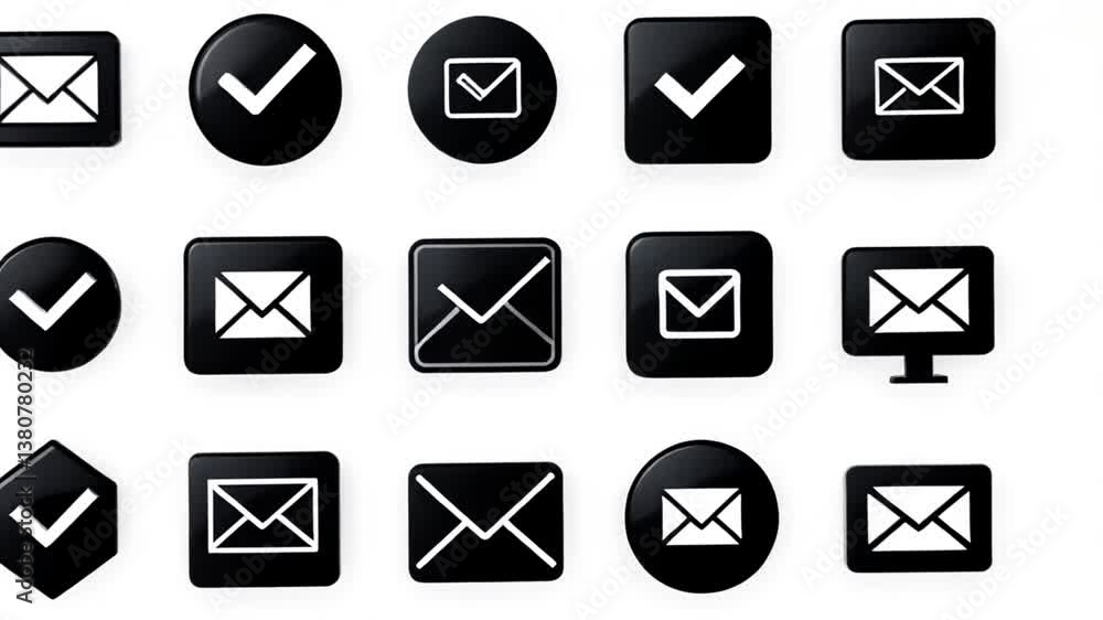 Black Web Icons Set on White Background for Digital Design Use Generative AI Black Web Icons Set on White Background for Digital Design Use Generative AI