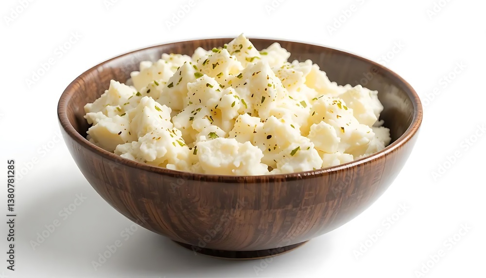 Creamy Mashed Potatoes in Wooden Bowl, Comfort Food Creamy Mashed Potatoes in Wooden Bowl, Comfort Food