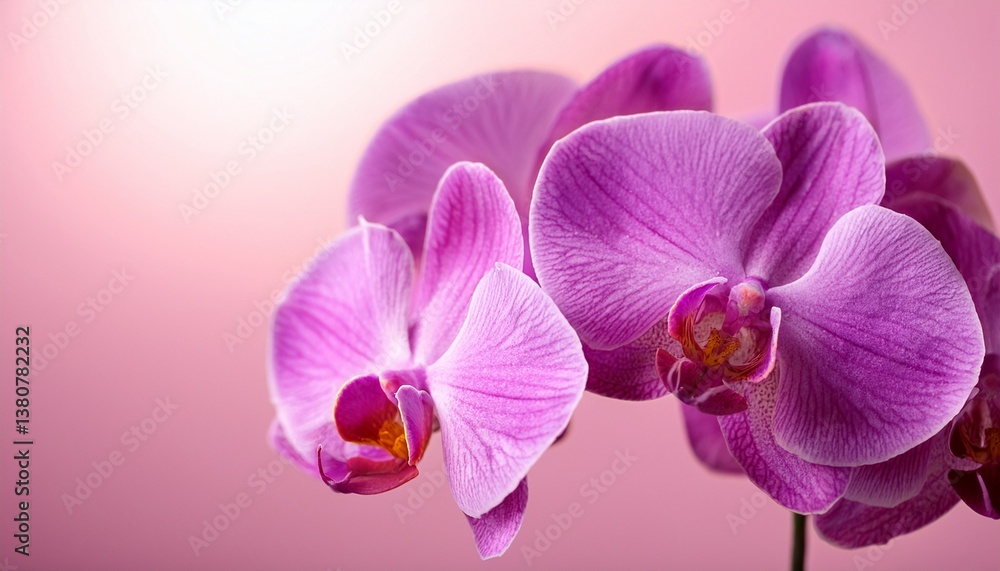 purple orchid in sunlight on pink background purple orchid in sunlight on pink background