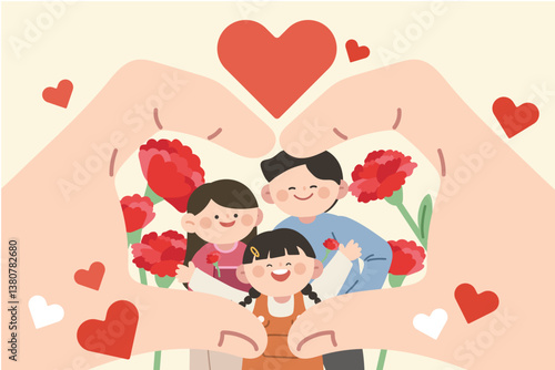 Happy Family and Family's Day in korea.eps