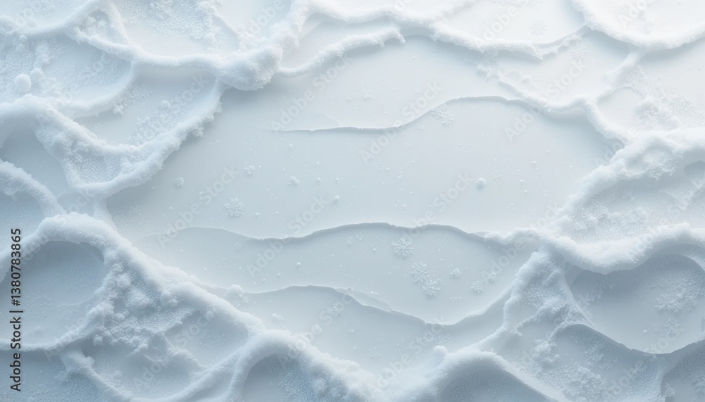 Obraz premium Snowy patterns formed on a surface winter season abstract imagery natural environment aerial view texture and design concepts for visual inspiration