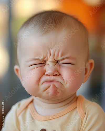 Disgust baby emotion - Food: Introducing new flavors or textures can elicit strong reactions. Capturing these moments during feeding times can be very telling.