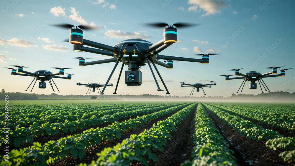 Drone Spraying Fields with Precision Farming Drone Spraying Fields with Precision Farming