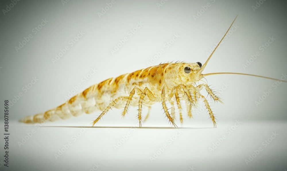 Crustacean crawling on white surface, simple background, scientific or educational use Crustacean crawling on white surface, simple background, scientific or educational use
