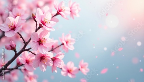Wallpaper Mural Soft pastel sakura, swirling branches, light background , floral pattern, wallpaper, oriental Torontodigital.ca