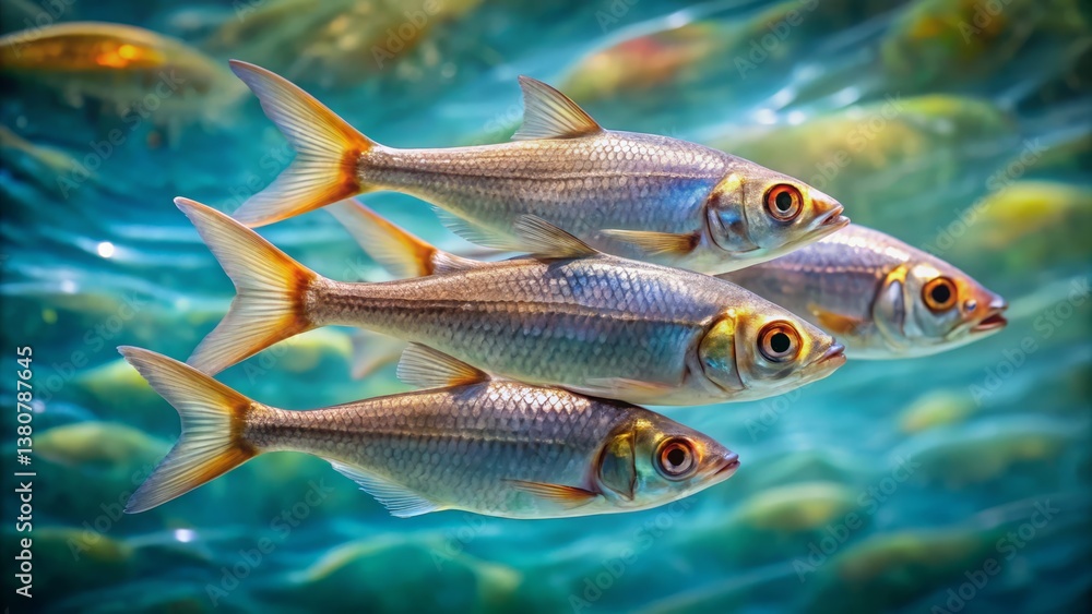 Colorful Fish Swimming in Crystal Clear Water Under the Surface Colorful Fish Swimming in Crystal Clear Water Under the Surface