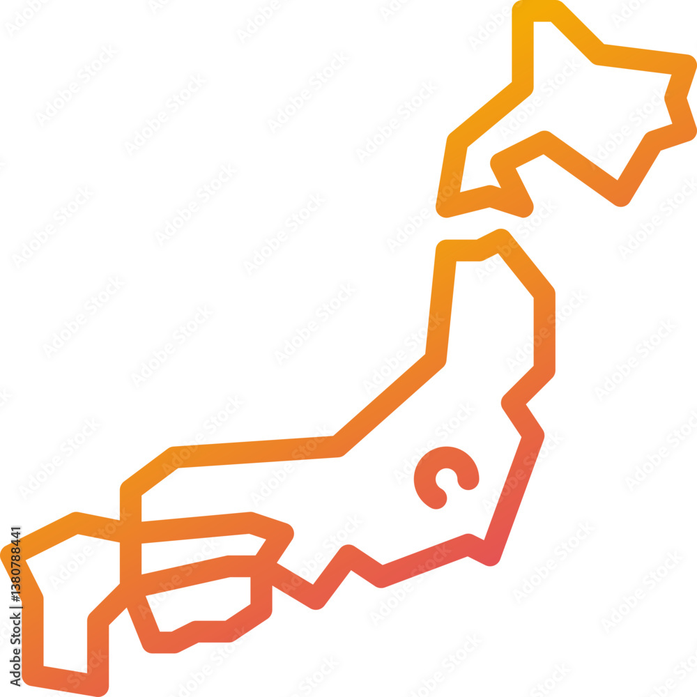 japan gradient line icon japan gradient line icon