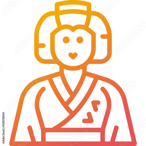 geisha gradient line icon
