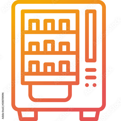 vending machine gradient line icon