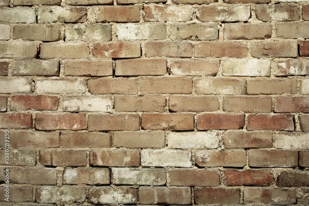 Obraz premium Rustic brick wall with weathered texture and aging mortar. AI generated